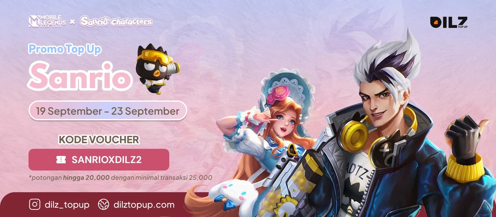 Promo Top Up Mobile Legends x Sanrio Hemat Phase 2 - 2025