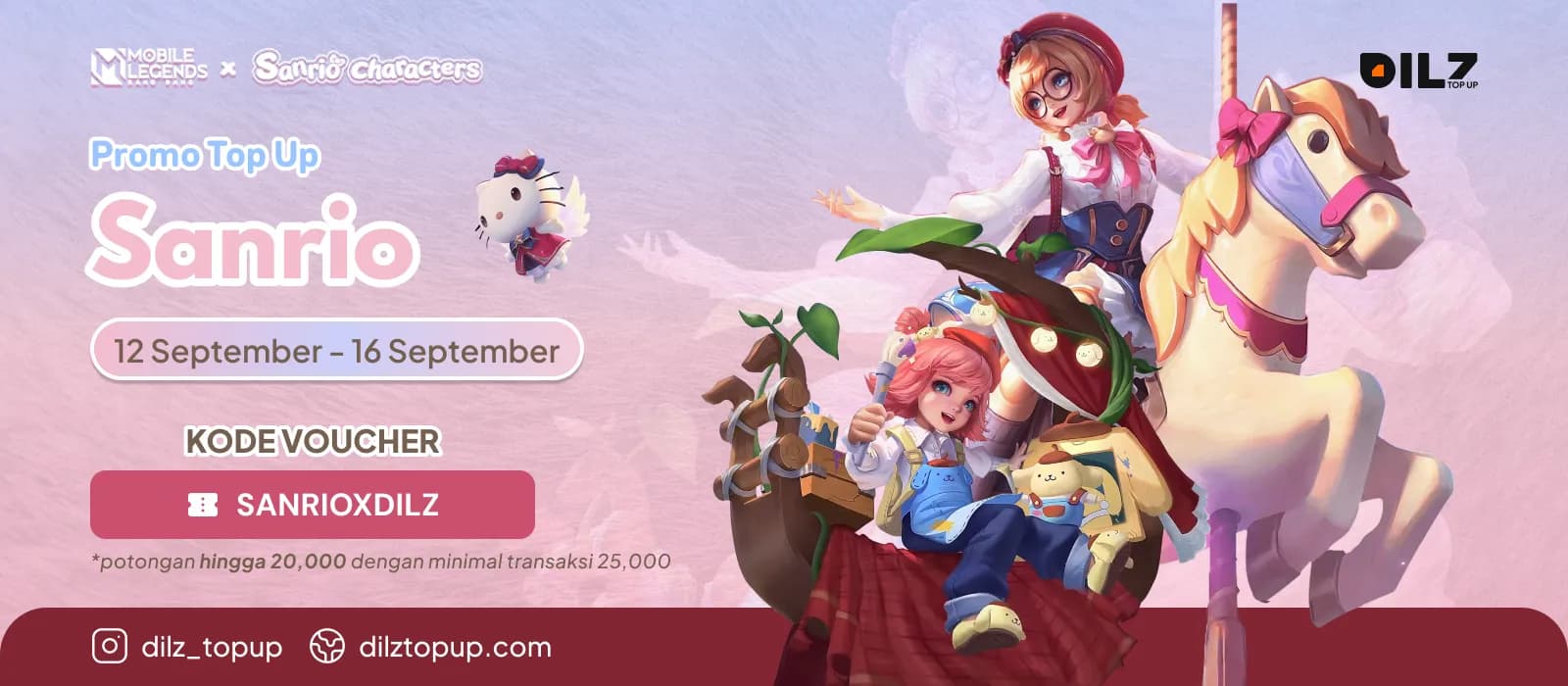 Promo Top Up Mobile Legends x Sanrio Hemat Phase 1 - 2025