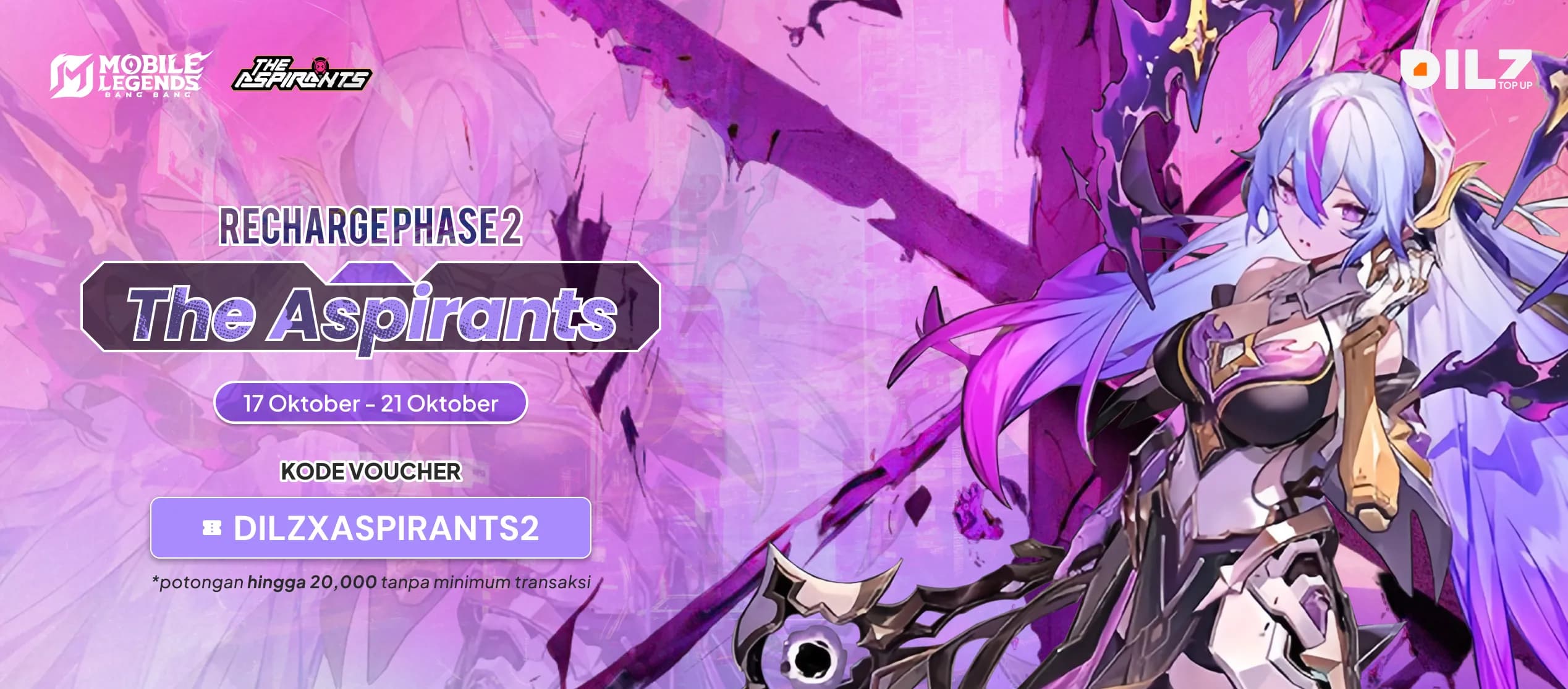 Recharge Phase 2 The Aspirants Mobile Legends – Diskon Spesial DilZ Topup untuk Dilers!